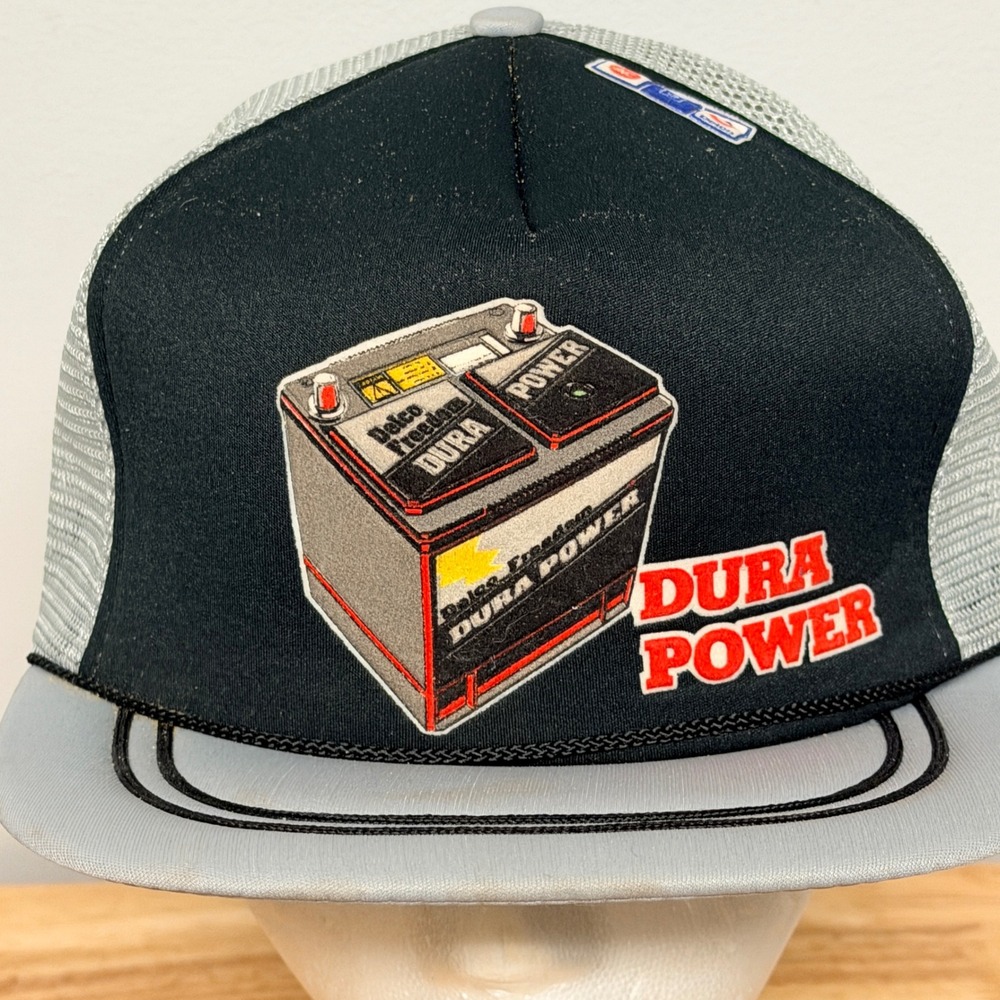 Vintage ACDelco DuraPower Battery Trucker‎ Hat Mesh Snapback Cap Auto GM